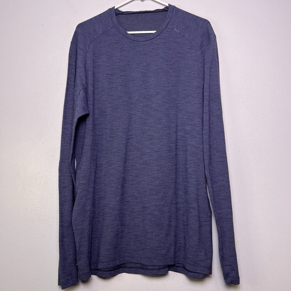 Lululemon Men's Pullover Long Sleeve Crew Neck T Shirt Blue Sz XL